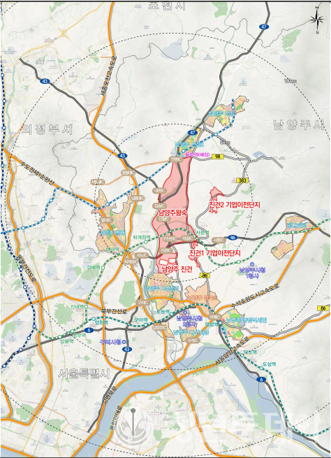 왕숙지구 및 기업이전단지 위치도. 사진=GH