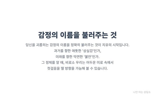 "이별 극복과 치유의 시작. 과거를 향한 상실감과 미래를 향한 불안의 정체를 명확히 이해하고, 감정의 미로 속에서 나아갈 방향 찾기."