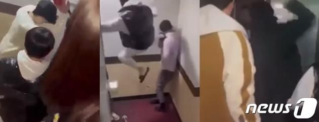 지난 17일 인천의 한 모텔에서 10대 학생들이 40대 남성을 집단 폭행하는 사건이 발생했다. (온라인 커뮤니티 갈무리)