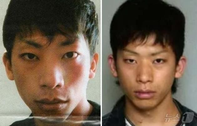 성형 전 이치하시 얼굴, 치켜뜬 눈섭, 유난히 큰 코평수가 눈에 띈다. (SNS 갈무리)