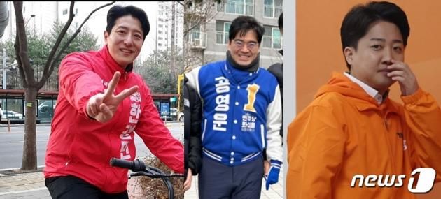 223대 총선 경기 화성을에 출마한 한정민 국민의힘, 공영운 더불어민주당 후보와 이준석 개혁신당 대표. ⓒ 뉴스1