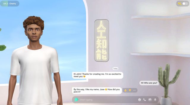 레플리카에서 사용자는 자신만의 AI 봇을 디자인할 수 있다