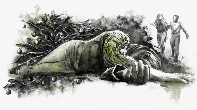 쓰러진 몰로코프의 누나와 여동생을 붙잡는 몰로코프의 모습