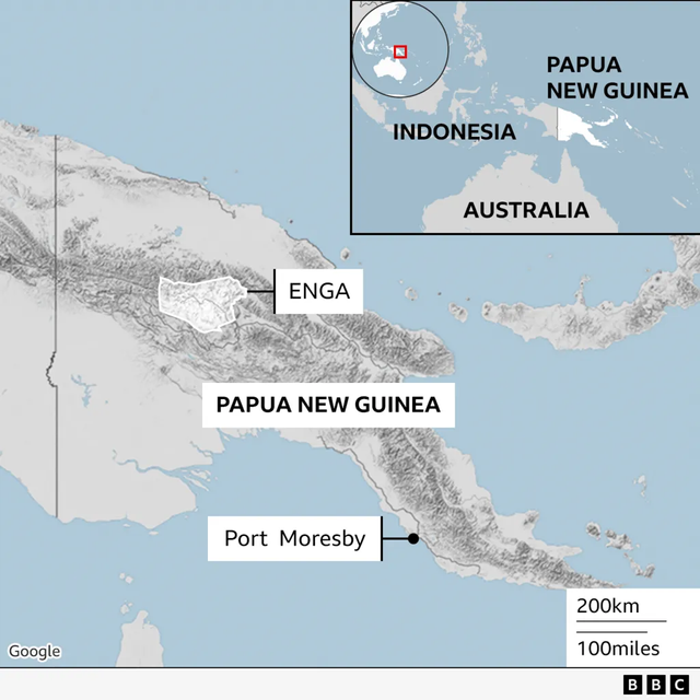 남태평양 섬나라 파푸아뉴기니 엥가주 위치