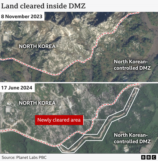 DMZ 내 새롭게 개간된 토지