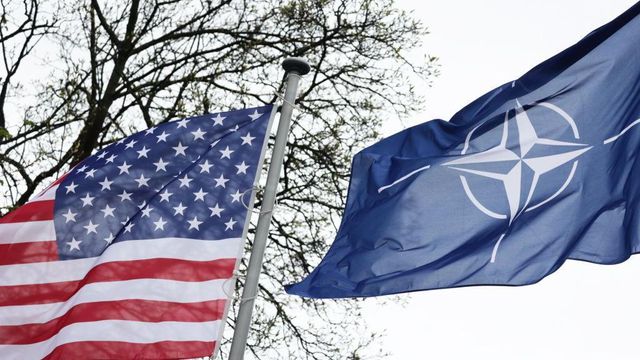 NATO와 미국 깃발