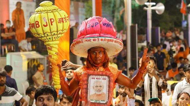 BJP 지지자들의 모습