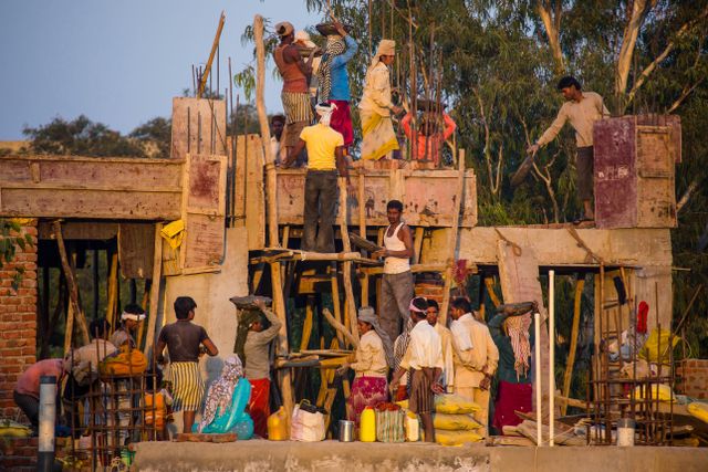 우타르 프라데시주 아그라의 건설 현장
