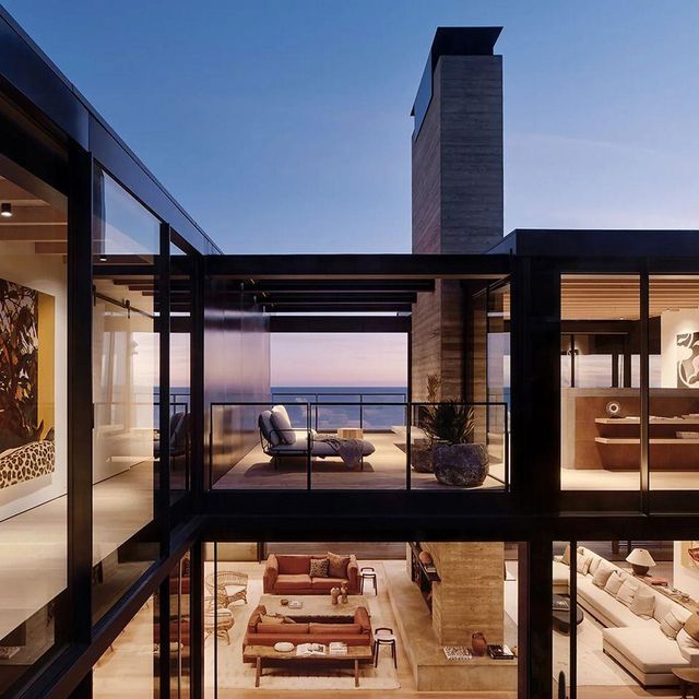 해변 주택의 내부 