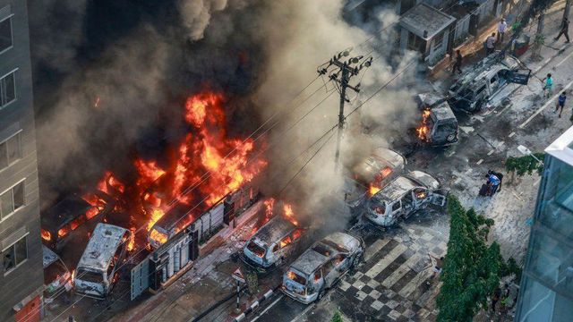 화재가 발생한 방송국의 모습 