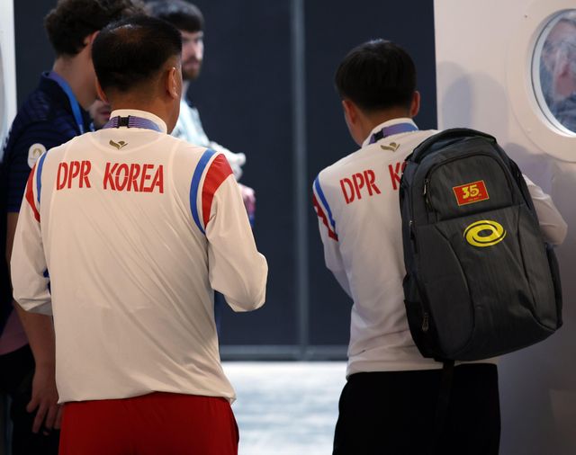 북한 대표팀 관계자들