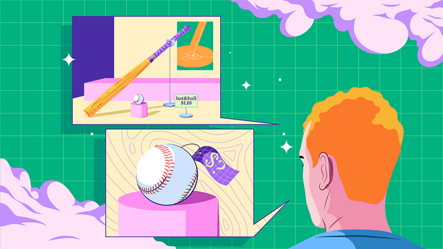 야구 배트와 야구 공, 사람 일러스트