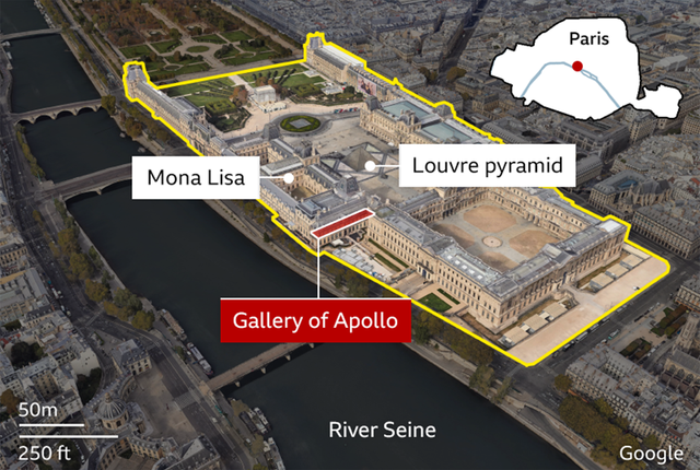 루브르와 아폴론 갤러리의 위치