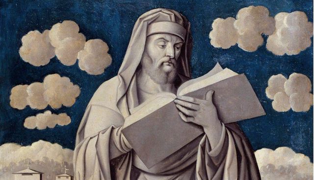 그리스 철학자 아리스토텔레스(기원전 384-322)의 초상화 세부. 지롤라모 모체토(1458-1531) 작. 파리 자크마르 앙드레 박물관 소장