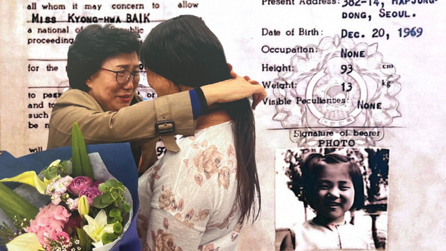 44년 만에 미국으로 입양 간 딸 신경하 씨를 만난 한태순 씨 