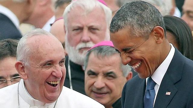 2015년 미국을 방문해 버락 오바마 당시 대통령을 만난 프란치스코 교황