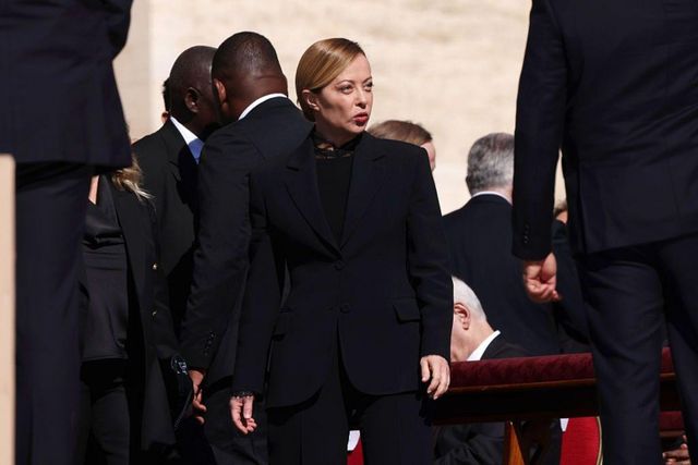 장례 미사에 참석한 조르자 멜로니 이탈리아 총리 