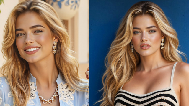 AI로 만든 모델 금발의 여성 모델 이미지