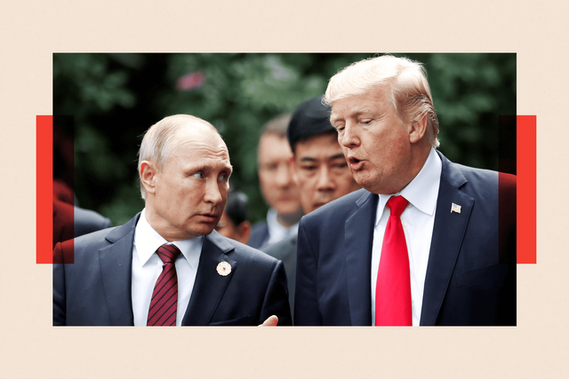 이야기를 나누는 트럼프와 푸틴 대통령