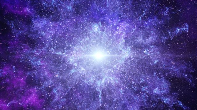 밝은 원형의 흰색 빛