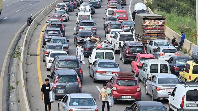 교통체증이 발생한 도로