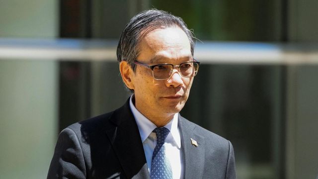 5월 12일 뉴욕 브루클린 연방 법원에서 열린 재판 현장에 출석한 미국 시민 루젠왕