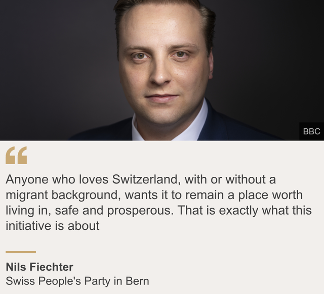 "Anyone who loves Switzerland, with or without a migrant background, wants it to remain a place worth living in, safe and prosperous. That is exactly what this initiative is about", Source: Nils Fiechter, Source description: Swiss People's Party in Bern, Image: Nils Fiechter