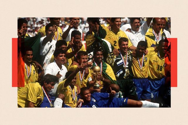 1994년 월드컵 우승 후 기뻐하는 브라질 축구 대표팀