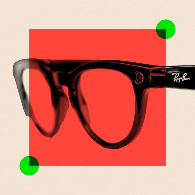 A treated image of black Ray-Ban glasses
