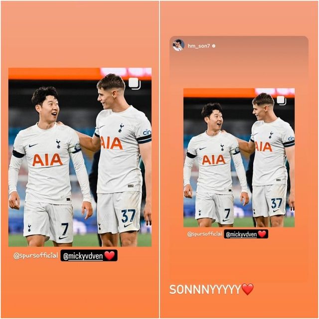 사진= 손흥민, 판 더 펜 SNS