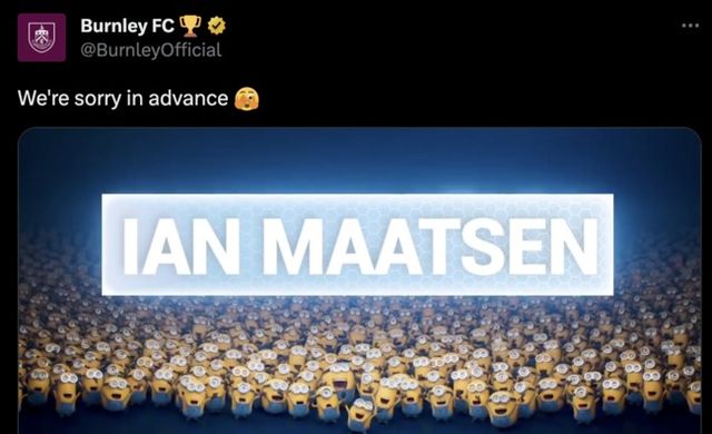 사진=번리 공식 SNS