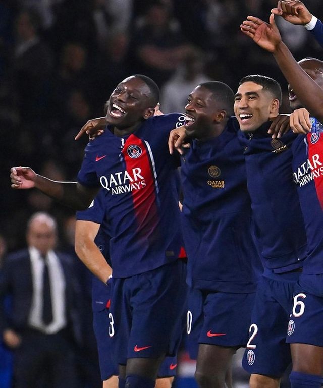 사진=PSG / 왼쪽부터 랑달 콜로-무아니, 우스만 뎀벨레, 아슈라프 하키미