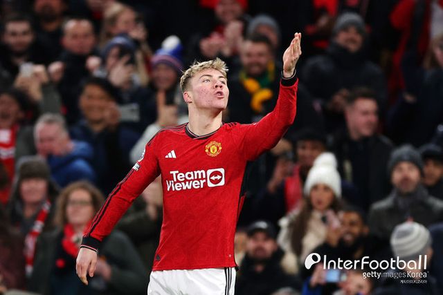 [사진=게티이미지] 라스무스 회이룬이 빠르게 선제골을 넣었다&nbsp;