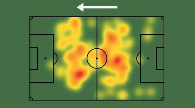 사진=소파스코어 / 황인범 요르단전 히트맵