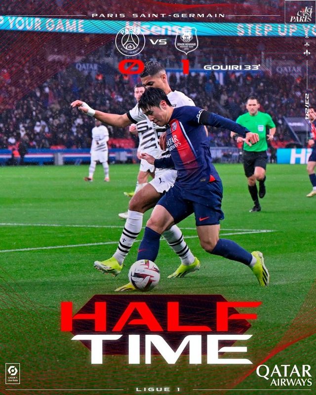 이강인이 두 경기 연속 선발 출전에 성공했지만, 이번에는 고개를 숙였다. 하프타임 이후 루이스 엔리케 감독에게 조기 교체되고 말았다. 평소답지 못한 모습으로 혹평이 이어졌다.[사진=PSG]