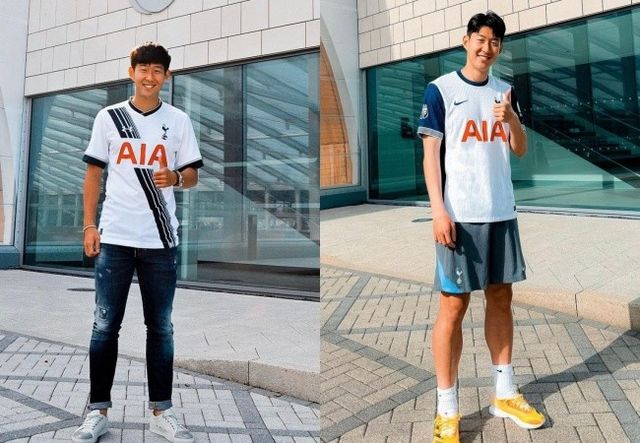 [사진=토트넘 훗스퍼 SNS]&nbsp;토트넘은 29일 구단 공식 SNS 채널을 통해 "2015→2024, 우리 주장의 과거와 지금!"이라는 문구와 함께 2015년 8월 28일 입단한 손흥민의 9주년을 축하했다. 토트넘은 손흥민이&nbsp;2015년 처음으로 토트넘 훗스퍼 풋볼 클럽 트레이닝 그라운드 센터 앞에서 찍은 사진과, 같은 장소에서 올 시즌 촬영한 사진 두 장을 공유했다.