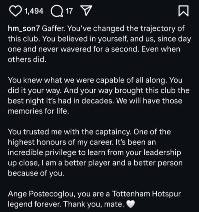 사진=손흥민 SNS