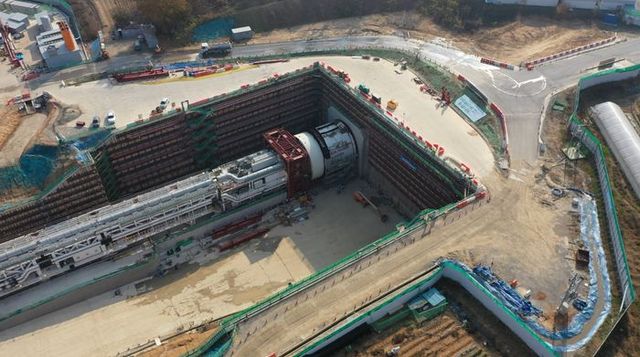 수도권 제2순환선의 김포-파주 구간 중 한강횡단 부분 공사에 지름 14m의 대단면 TBM 공법이 활용된다. ⓒ국토부