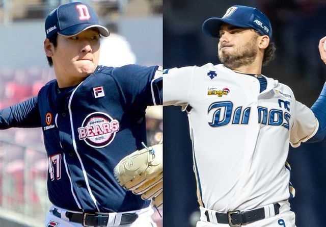 와일드카드 결정전 1차전 선발로 예고된 NC 태너(오른쪽)와 두산 곽빈. ⓒ 뉴시스