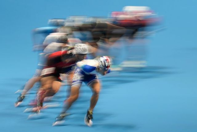 은메달을 차지한 한국 롤러스케이트 스피드 남자대표팀. (자료사진)ⓒ AP=뉴시스