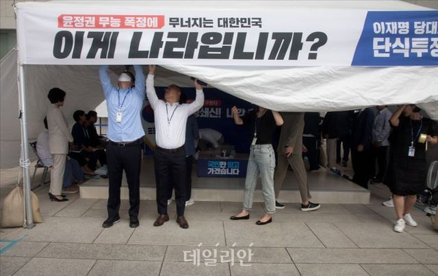 더불어민주당 이재명 대표의 국회본청앞 단식투쟁천막(자료사진).ⓒ데일리안 홍금표 기자