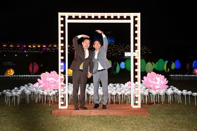 이재준 시장(왼쪽)과 김기정 수원시의회 의장이 6일 개막식에서 함께하고 있다.ⓒ수원시 제공