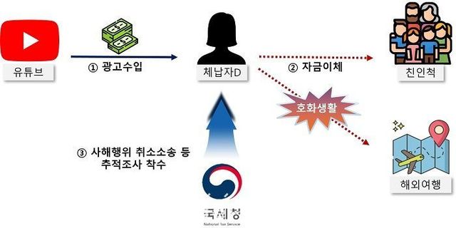 세금납부 회피하고 호화생활 누리는 고소득 유튜버 사례. ⓒ국세청