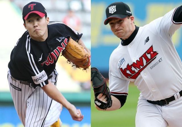 3차전 선발로 나설 LG 임찬규와 kt 벤자민. ⓒ 뉴시스