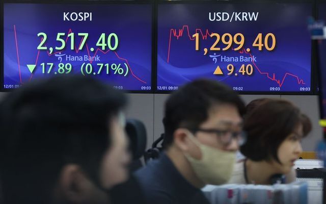 1일 서울 중구 하나은행 딜링룸 전광판에 지수가 표시돼 있다.ⓒ뉴시스