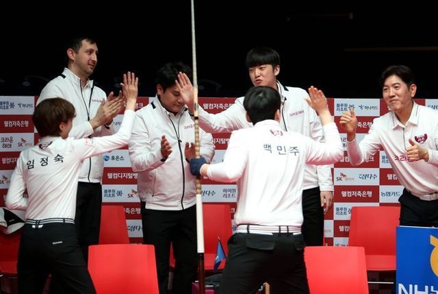 PBA팀리그 4라운드 우승을 차지한 크라운해태. ⓒ PBA