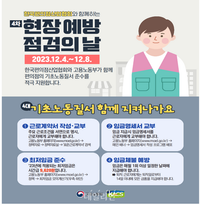 현장 예방점검의 날 포스터. ⓒ고용노동부