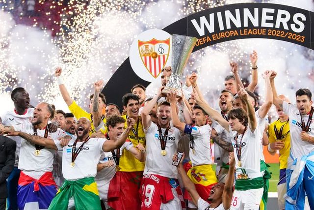 통산 7번째 유로파리그 우승 차지한 세비야. ⓒ AP=뉴시스