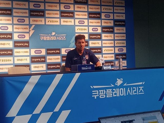 아틀레티코 마드리드 디에고 시메오네 감독이 인터뷰를 하고 있다. ⓒ 데일리안 김평호 기자