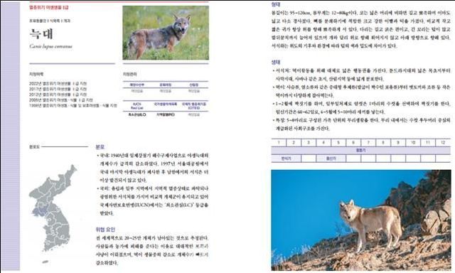 멸종위기 야생생물 도감 모습. ⓒ국립생태원